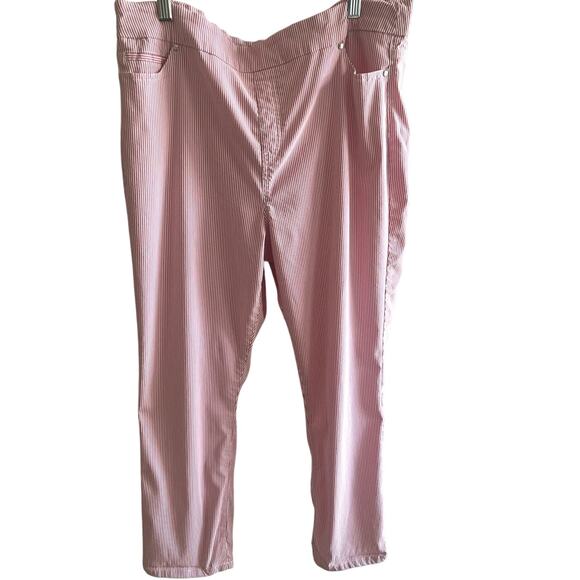 Coastal Preppy Nautical Resort Wear Summer Chic Cropped Pants XL Striped Classic - Picture 1 of 5